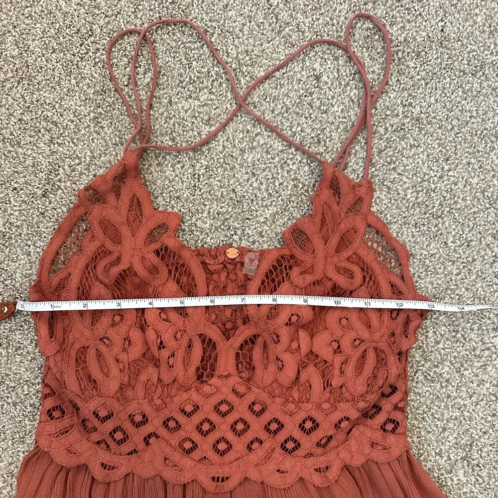 Free People FP One Adella Slip Dress Women’s Large Rust Orange Festival Boho - Picture 11 of 15